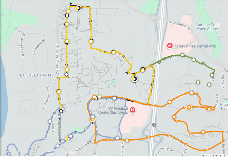 UCSD shuttle route map
